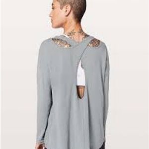 EUC lululemon back into it long sleeve in light gray